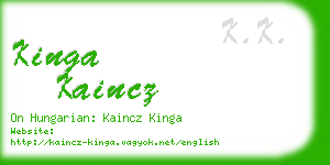 kinga kaincz business card